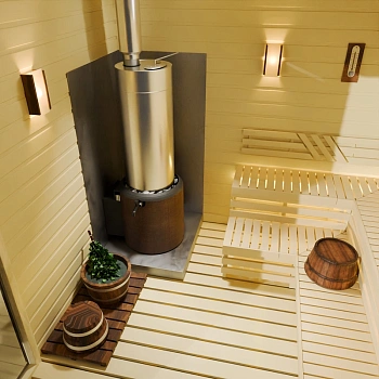 картинка Печь банная паровая Скоропарка III inox Люмина со встр. баком для гор.воды черная бронза от магазина Кубатура