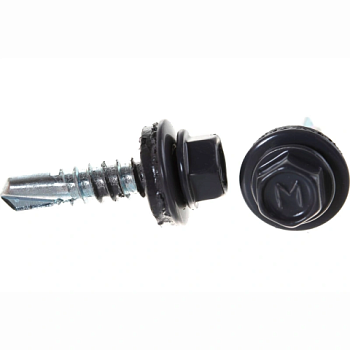 картинка Саморезы кровельные 5,5*25мм RAL 7024 (графит) металл/металл от магазина Кубатура