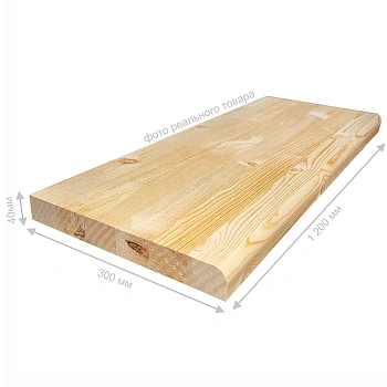 картинка Ступень 40*300*1200мм Ель/Сосна сорт АВ сращенная (с фаской) от магазина Кубатура