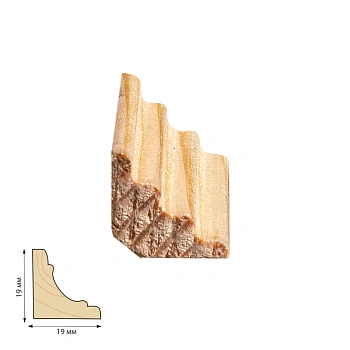 картинка Угол внутренний сосна фигурный 19*19*2500мм сорт Экстра сращенный от магазина Кубатура