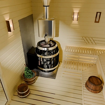 картинка Печь банная сетка Саяны Cast Витра (камни 90кг/до 18м³) от магазина Кубатура