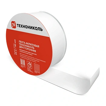 картинка Клейкая лента двухсторонняя акриловая 40мм*25м ТехноНИКОЛЬ от магазина Кубатура