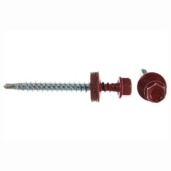 картинка Саморезы кровельные 4,8*50мм RAL 3005 (красное вино) металл/дерево от магазина Кубатура
