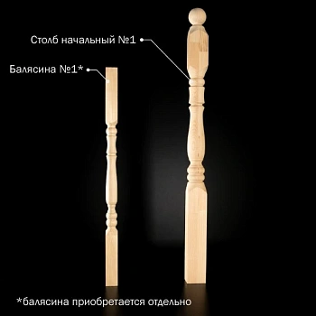 картинка Столб начальный 80*80*1200мм №1 Сосна сорт Экстра сращенный от магазина Кубатура