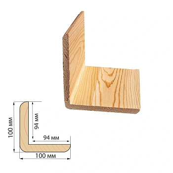 картинка Угол наружный сосна 100*100*3000мм сорт Экстра сращенный от магазина Кубатура
