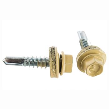 картинка Саморезы кровельные 5,5*25мм RAL 1014 (слоновая кость) металл/металл от магазина Кубатура