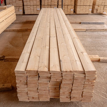 картинка Доска обрезная камерной сушки 50*150*3000мм ель/сосна 1-2 сорт дисковый распил (10-18%) от магазина Кубатура