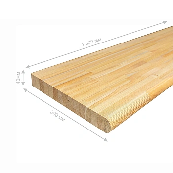 картинка Ступень 40*300*1000мм Лиственница сорт A сращенная (с фаской) от магазина Кубатура