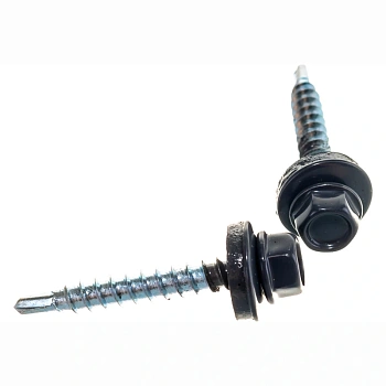 картинка Саморезы кровельные 4,8*35мм RAL 7024 (графит) металл/дерево от магазина Кубатура