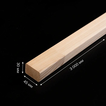 картинка Рейка сращенная для декора стен 30*45*3000мм сосна сорт Экстра (с фаской R3 на углах) от магазина Кубатура