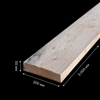 картинка Доска обрезная 50*200*3000мм 3-4 сорт ТУ естественной влажности хвойные породы от магазина Кубатура