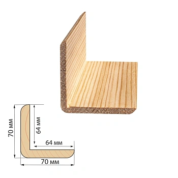 картинка Угол наружный сосна 70*70*3000мм сорт Экстра сращенный от магазина Кубатура