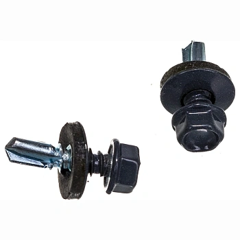 картинка Саморезы кровельные 5,5*19мм RAL 7024 (графит) металл/металл от магазина Кубатура