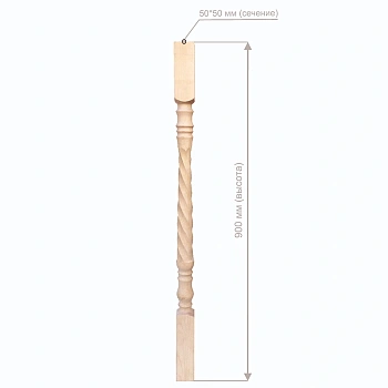 картинка Балясина 50*50*900мм №32Б Береза сорт Экстра сращенная от магазина Кубатура