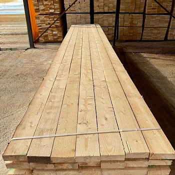 картинка Доска обрезная 50*150*6000мм 1-3 сорт (ГОСТ 8486-86) естественной влажности хвойные породы от магазина Кубатура