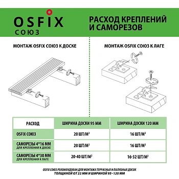 картинка OSFIX Союз скрытый крепеж для деревянных фасадов и террасной доски, цинк от магазина Кубатура