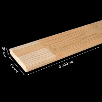 картинка Доска декоративная 18*90*3000мм сосна сорт Экстра сращенная (с фаской R5 на углах) от магазина Кубатура