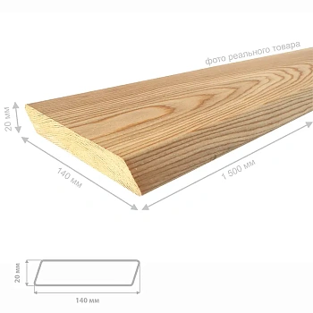 картинка Планкен скошенный 20*140*1500мм сорт АВ лиственница от магазина Кубатура