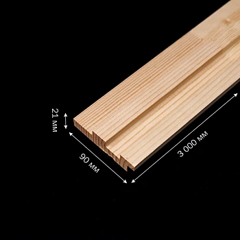 картинка Панель декоративная (вагонка реечная) 21*90*3000мм сосна сорт Прима сращенная от магазина Кубатура