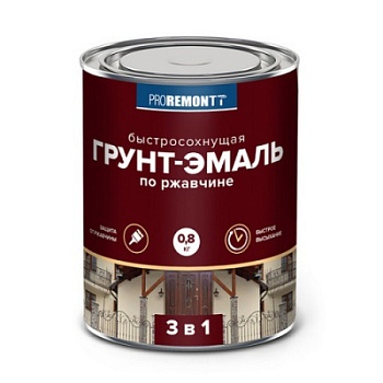 картинка Грунт-эмаль 3в1 быстросохнующая белая матовая Proremontt 0.8кг от магазина Кубатура