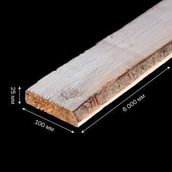картинка Доска обрезная 25*100*6000мм 3-4 сорт ТУ естественной влажности хвойные породы от магазина Кубатура