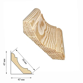 картинка Плинтус фигурный 70*3000мм сосна сорт Экстра от магазина Кубатура