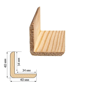 картинка Угол наружный сосна 40*40*2000мм сорт Экстра сращенный от магазина Кубатура