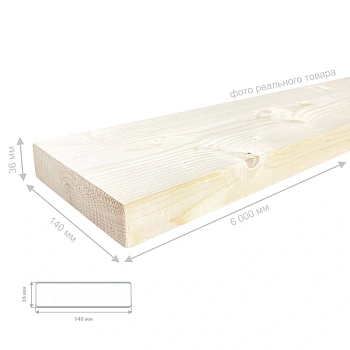 картинка Доска строганая камерной сушки 36*140*6000мм сорт AB ель/сосна (с фаской на углах) от магазина Кубатура