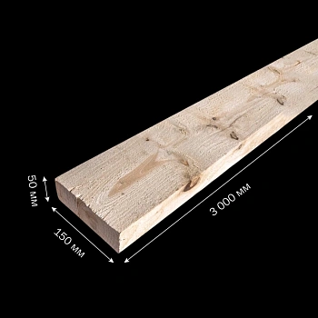 картинка Доска обрезная 50*150*3000мм 1-3 сорт (ГОСТ 8486-86) естественной влажности хвойные породы от магазина Кубатура