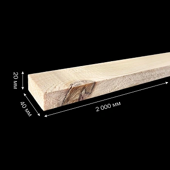 картинка Брусок строганый камерной сушки 20*40*2000мм сорт C ель/сосна от магазина Кубатура