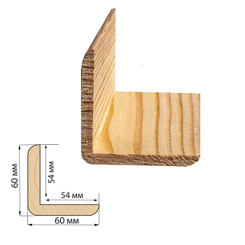 картинка Угол наружный сосна 60*60*3000мм сорт Экстра сращенный от магазина Кубатура