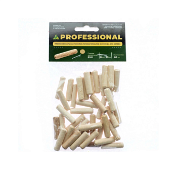 картинка Шкант мебельный ПРОФЕССИОНАЛ 8*30мм бук (40шт/уп) от магазина Кубатура