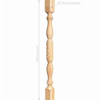 картинка Колонна 100*100*3000мм №9 Ель/Сосна сорт АВ сращенная от магазина Кубатура