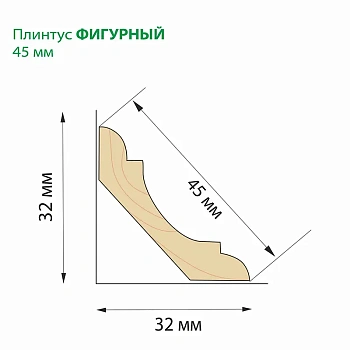 картинка Плинтус фигурный 45*2000мм сосна сорт Экстра от магазина Кубатура