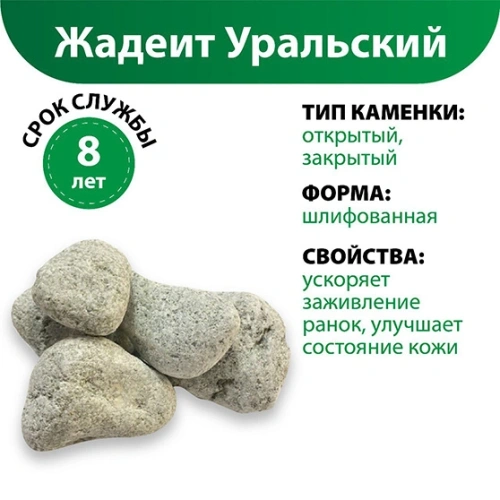 картинка Камни Жадеит шлифованный Уральский (коробка/мешок 10кг) от магазина Кубатура