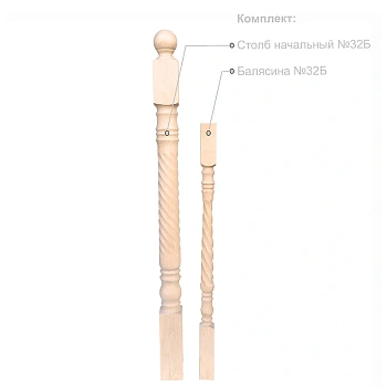 картинка Столб начальный 80*80*1200мм №32Б Береза сорт Экстра сращенный от магазина Кубатура