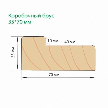 картинка Брус коробочный 35*70*2100мм Сосна сорт Экстра от магазина Кубатура