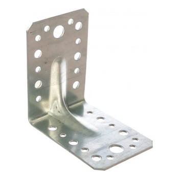 картинка Уголок крепежный усиленный 90*90*65*2.5мм оцинкованный ГОСТ 14918-80 от магазина Кубатура