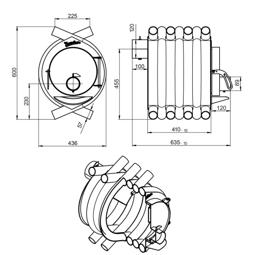картинка Печь отопительная Везувий АОГТ 00 от магазина Кубатура