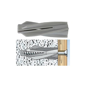 картинка Дюбель для газобетона пластиковый 10*60мм от магазина Кубатура