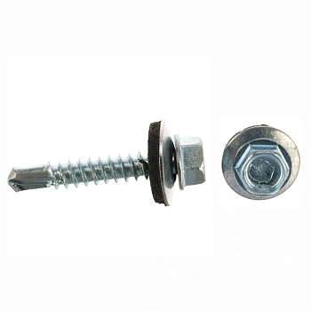 картинка Саморезы кровельные цинк 5,5*32мм металл/металл от магазина Кубатура