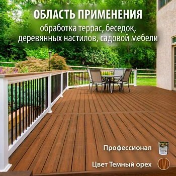 картинка Масло для Террас ПРОФЕССИОНАЛ Темный орех (НК-57) 0,9л от магазина Кубатура