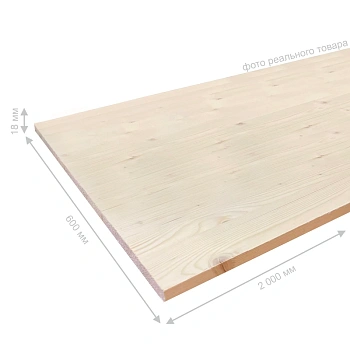 картинка Щит мебельный 18*600*2000мм Ель/Сосна сорт АВ сращенный от магазина Кубатура