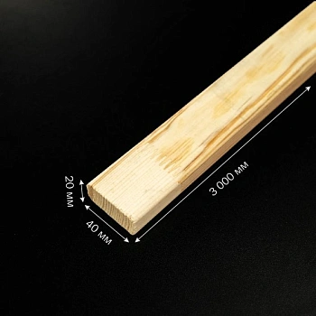 картинка Рейка сращенная для декора стен 20*40*3000мм сосна сорт Экстра (с фаской R5 на углах) от магазина Кубатура