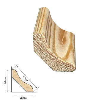картинка Плинтус лодочка 40*2000мм сосна сорт Экстра от магазина Кубатура