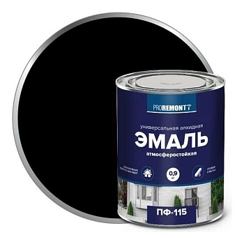 картинка Эмаль ПФ-115 черный 0.9кг Proremontt от магазина Кубатура