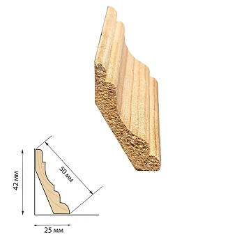 картинка Плинтус разнополочный 50*2500мм сосна сорт Экстра от магазина Кубатура