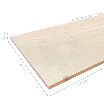 картинка Щит мебельный 18*600*3000мм Ель/Сосна сорт АВ сращенный от магазина Кубатура