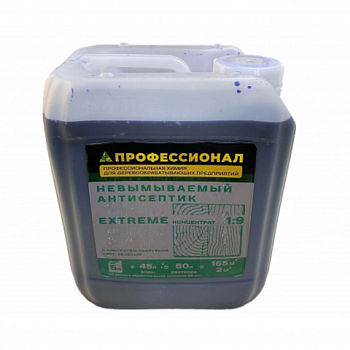 картинка Антисептик невымываемый ПРОФЕССИОНАЛ EXTREME для агрессивной среды, концентрат 1:9 зеленый 5л от магазина Кубатура
