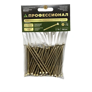 картинка Cаморезы для скрытого крепежа 4*70мм ПРОФЕССИОНАЛ Torx15 (100шт/уп) от магазина Кубатура